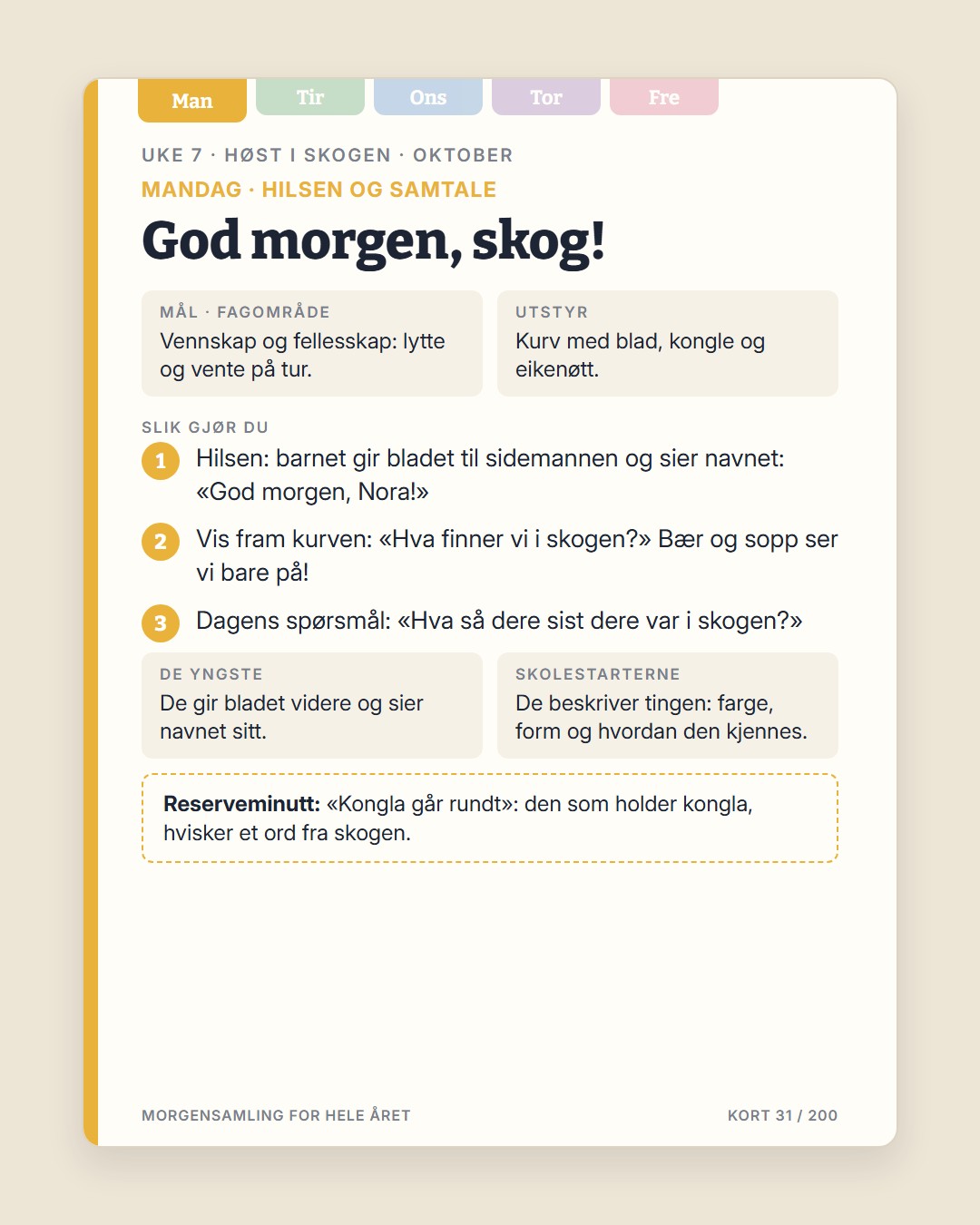 Morgensamling · 1